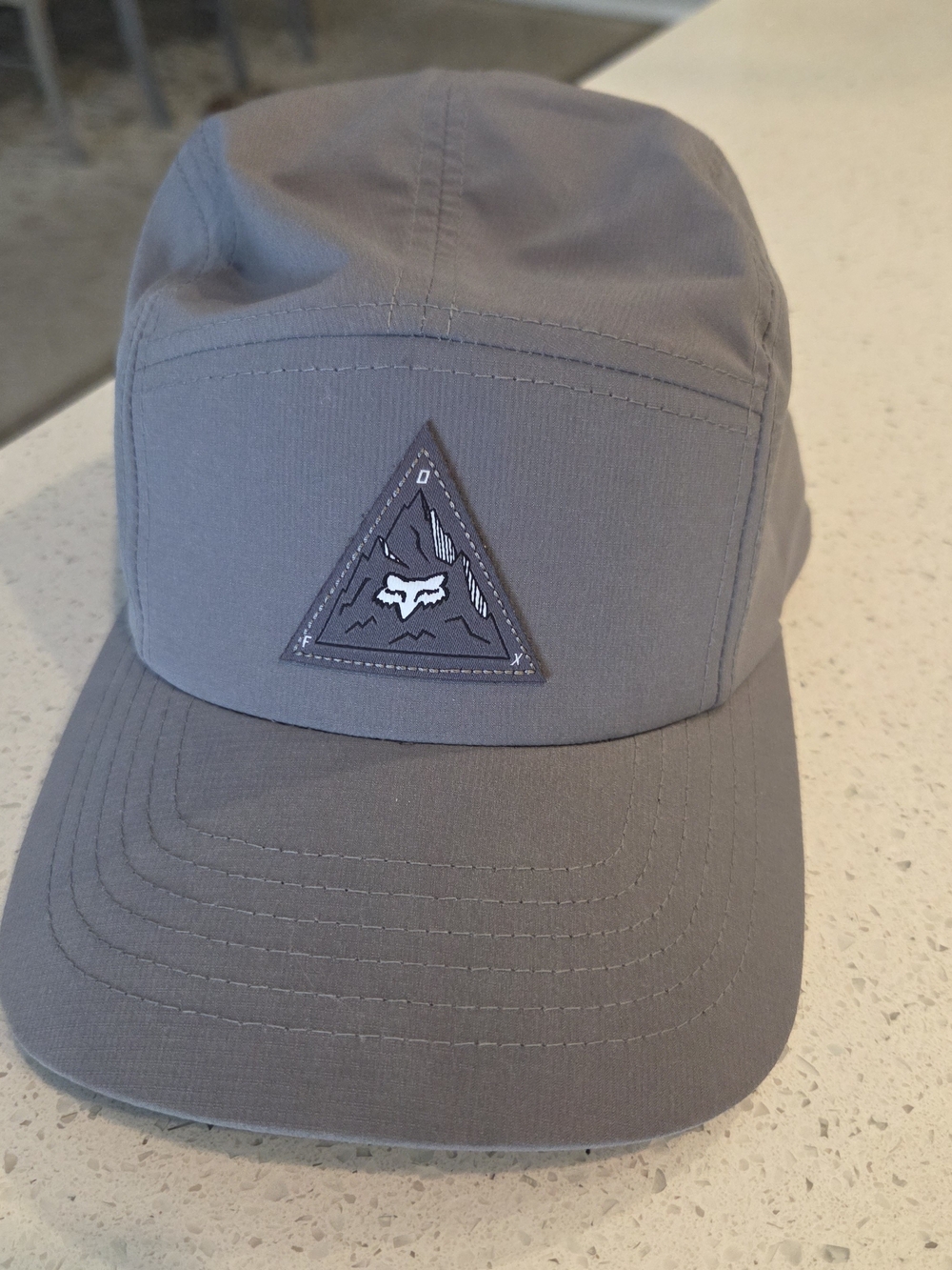 Fox Gray Five-Panel Hat with Triangle Logo